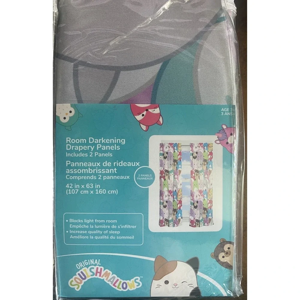 Squishmallows Drapes Curtains Room Darkening Panels Drapery 2 Panels 42